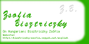 zsofia bisztriczky business card
